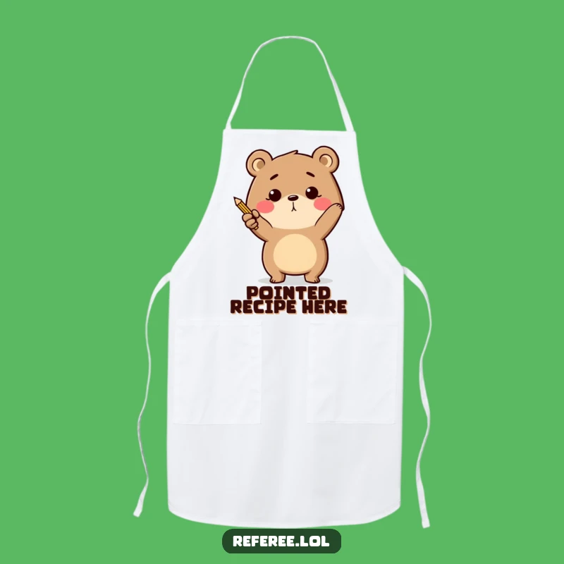 Funny Bear Pencil Apron: Direct Your Culinary Adventures!