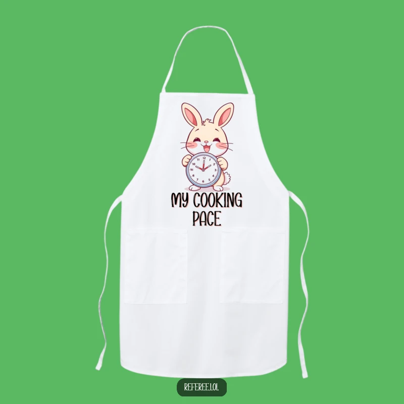 Funny Bunny Stopwatch Apron - Cheerful Kitchen Time Gift