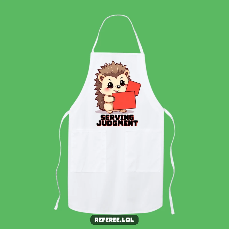 Funny Determined Hedgehog Card Apron - Motivational Kitchen Wear and Perfect Gift