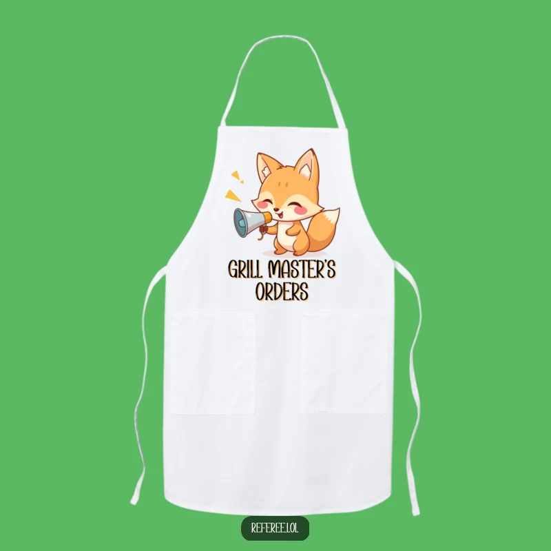 Funny Fox Megaphone Apron: Direct Your Kitchen with Hilarious Style
