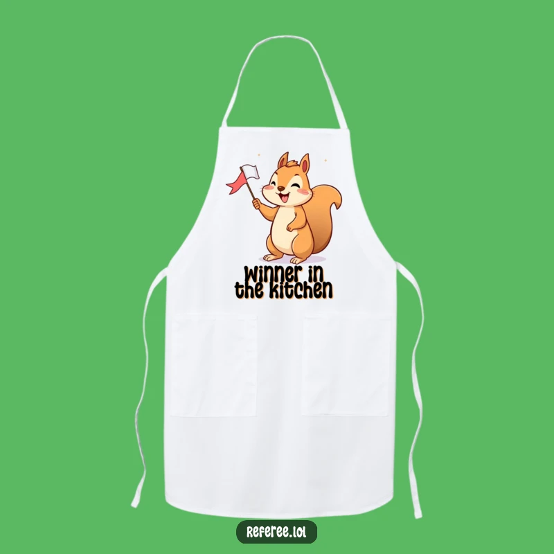 Funny Squirrel Victory Apron: Cook with Cheerful Success!