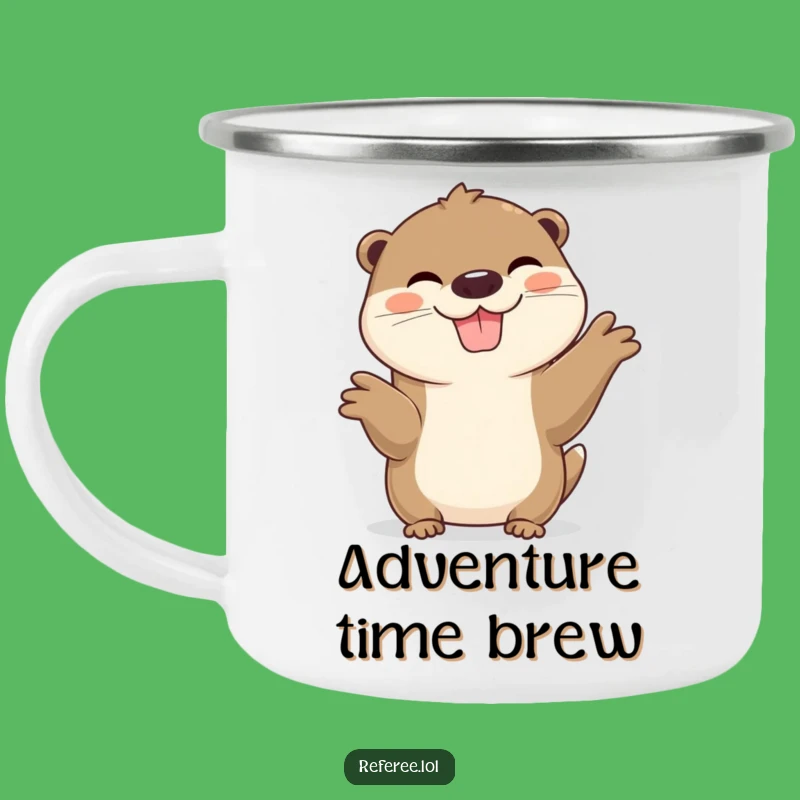Funny Otter Camping Mug: Cheerful Grin for Outdoor Adventures, Fun Gift
