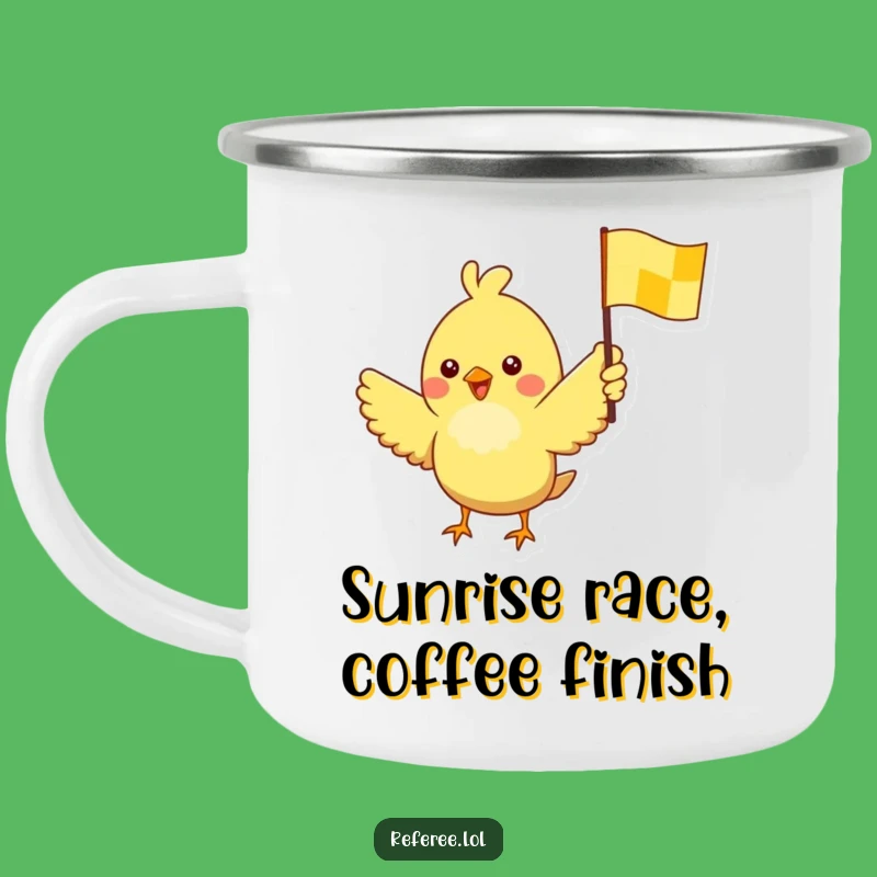 Funny Bird Flag Camping Mug: Victory Brews for Outdoor Adventures