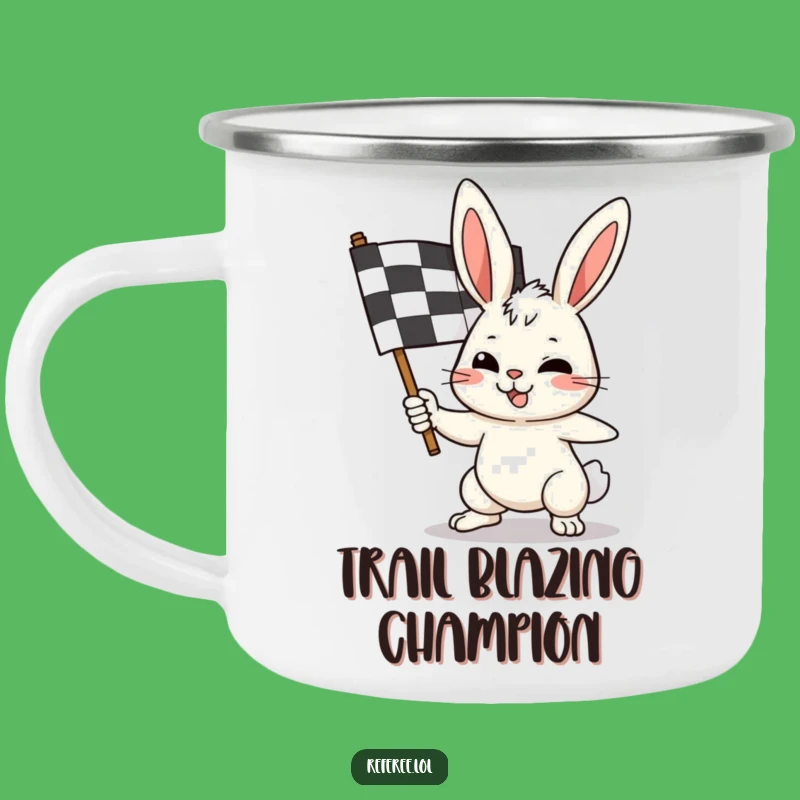 Funny Bunny Race Flag Camping Mug - Fuel Your Adventures with Laughter