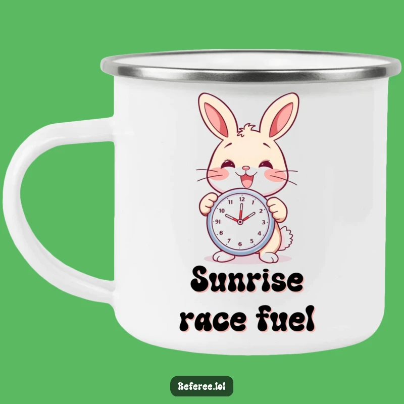 Funny Bunny Stopwatch Camping Mug - Cheerful Outdoor Time Gift