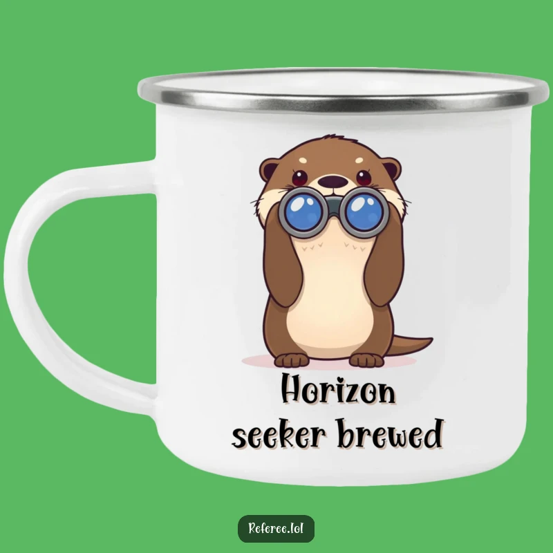 Funny Otter Binoculars Camping Mug - Hilarious Outdoor Explorer