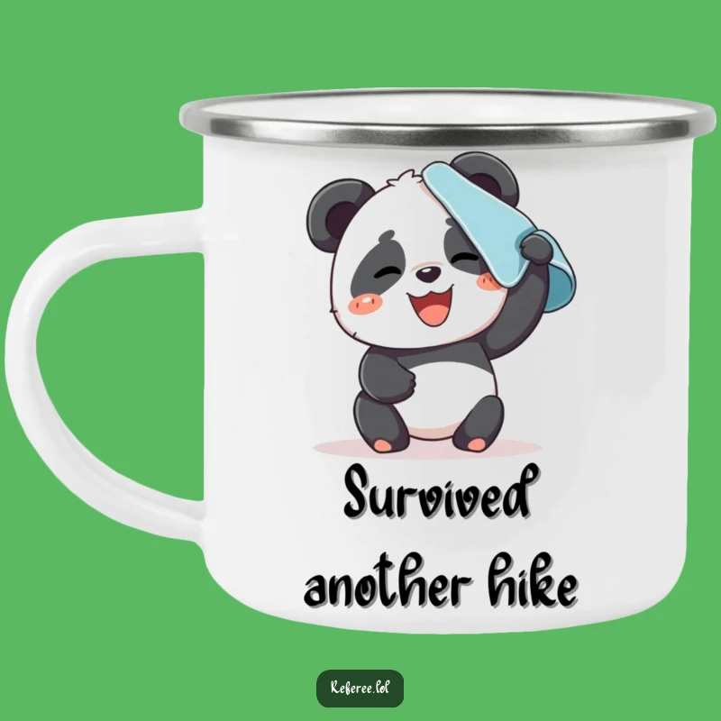 Funny Panda Sweat Camping Mug: Outdoor Effort, Perfect Gift for Campers
