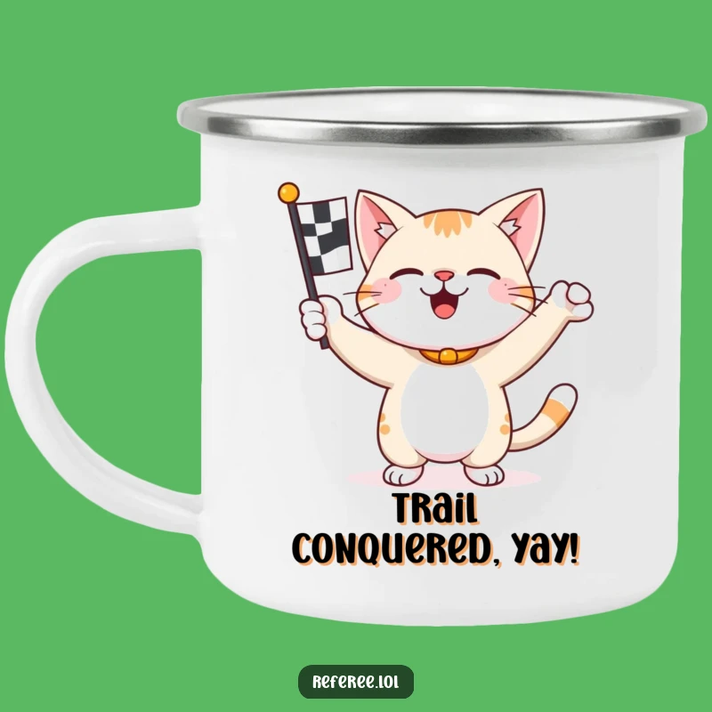 Funny Racing Cat Camping Mug: Fuel Your Adventures with Style!