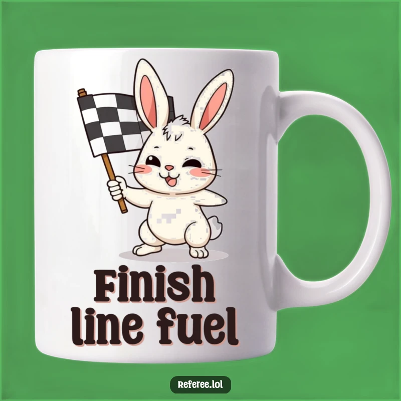 Funny Bunny Race Flag Mug - Hilarious Victory Gift for Racers