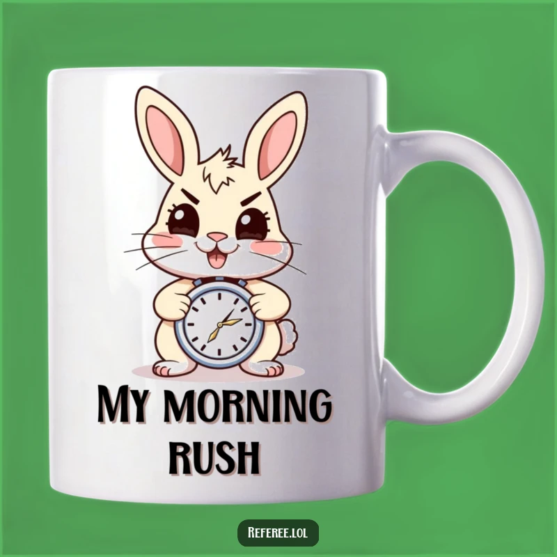 Funny Energetic Rabbit Stopwatch Mug - Humorous Fast-Paced Gift for Busy Bees