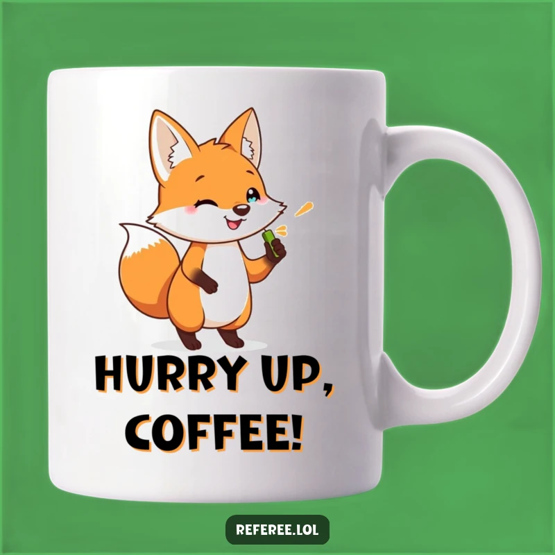 Funny Fox Whistle Mug: Impatient Animal Humor, Perfect Gift for Waiting Souls
