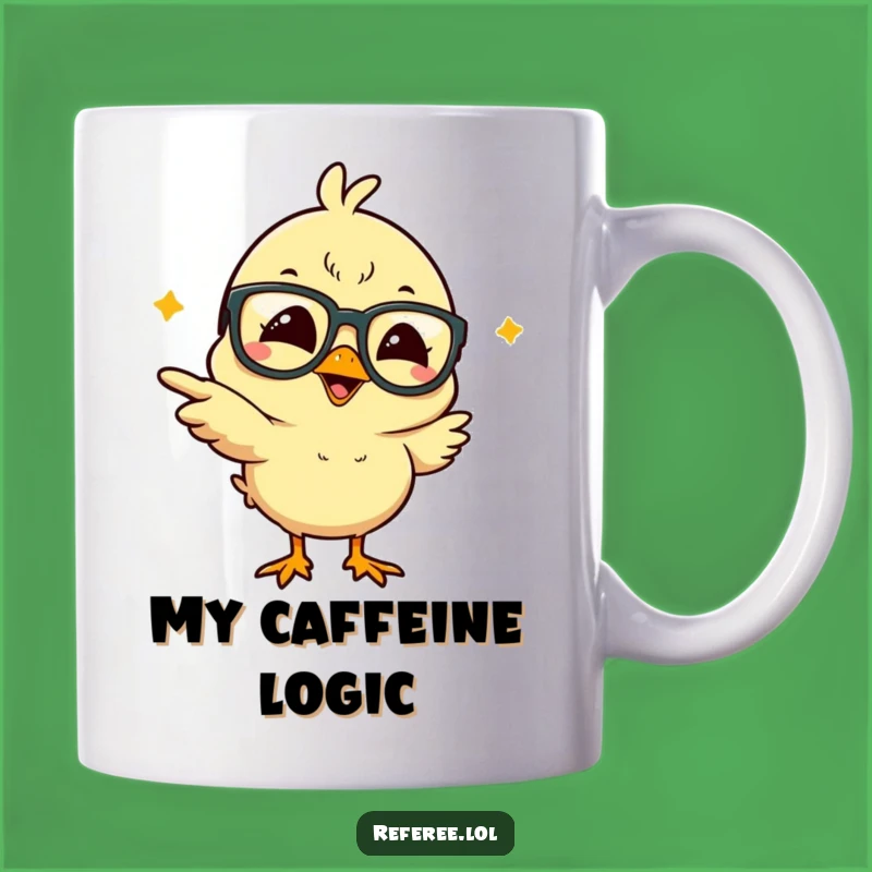 Funny Giggling Chick with Glasses Mug: Hilarious Gift for Nerds & Coffee Lovers