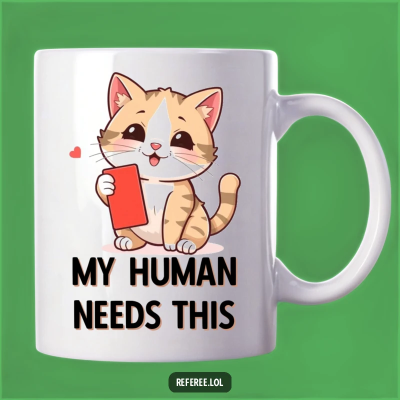 Funny Cat Swatting Card Mug - Hilarious Pet Gift for Cat Lovers
