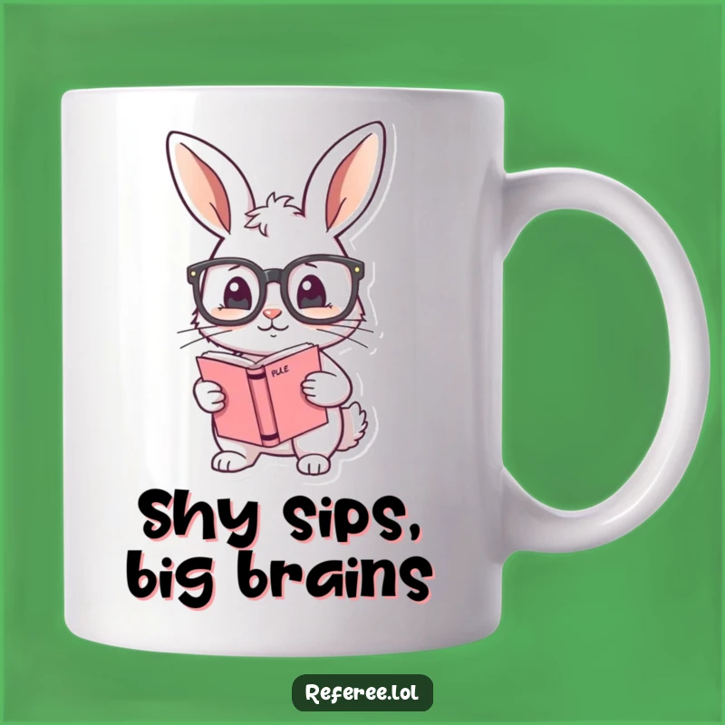 Funny Bunny Rule Book Mug: Shy Bunny Gift, Perfect for Rule Followers with a Smile!