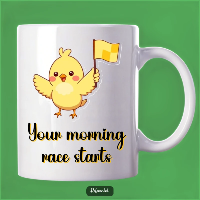 Funny Bird Flag Mug: Excited Racer, Perfect Victory Gift for Fans