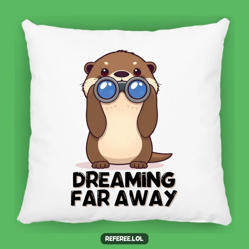 Funny Otter Binoculars Pillow - Comfy & Hilarious Explorer Decor