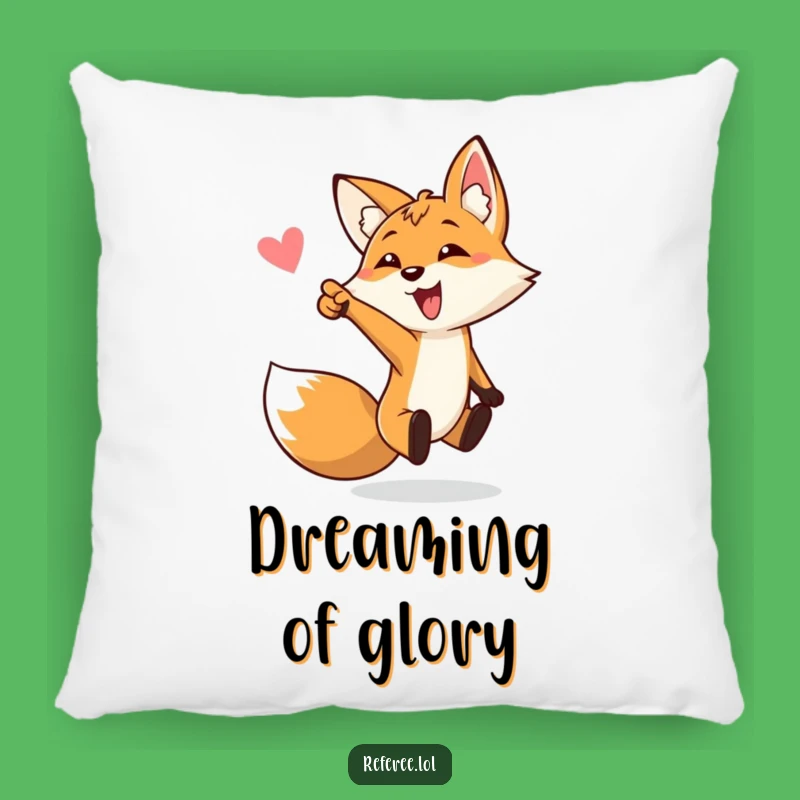 Funny Bouncing Fox Goal Pointing Pillow - Comfy and Hilarious Addition to Any Room!