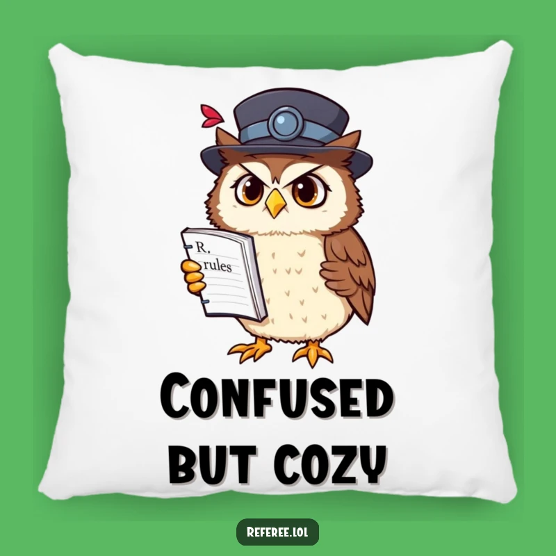 Funny Owl Confusion Pillow: Comfy & Cute Accent for Book Lovers
