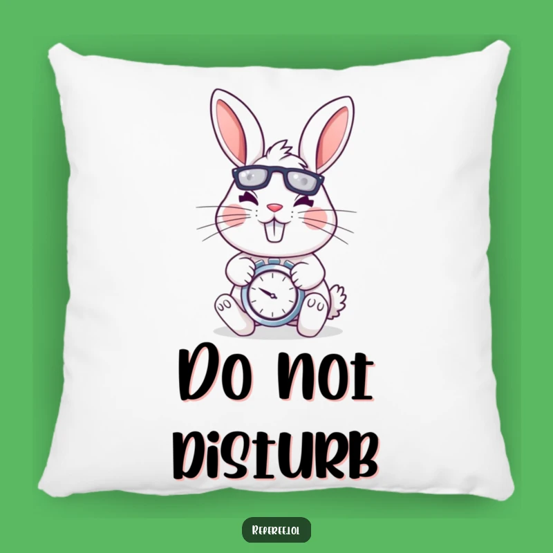 Funny Rabbit Stopwatch Pillow - Cozy Energy, Determined Comfort, Humorous Gift