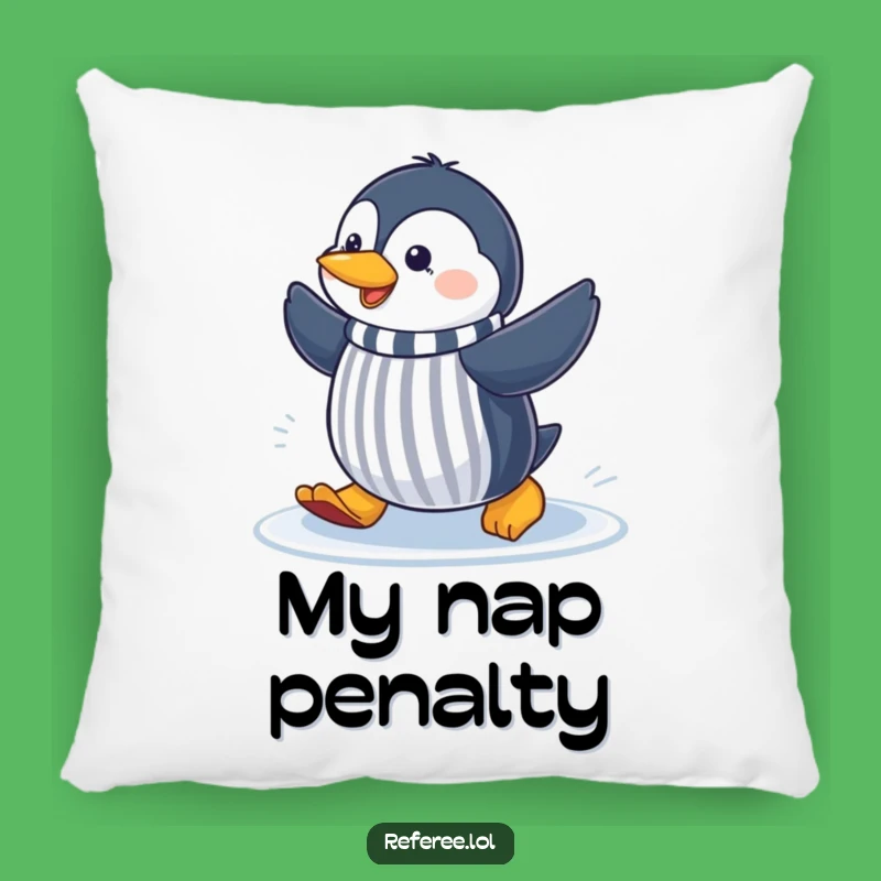 Funny Penguin Referee Pillow: Comfy & Hilarious Accent for Your Fan Zone