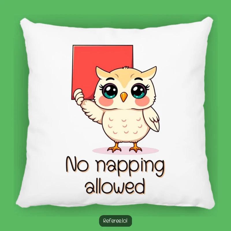 Funny Owl Red Card Pillow: Rest on a Bed of Laughs!