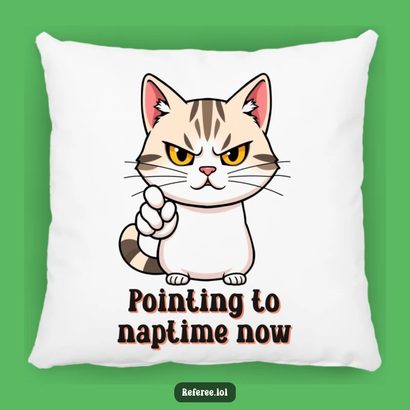 Funny Cat Pointing Pillow: Cozy Comfort with a Stern Cute Design
