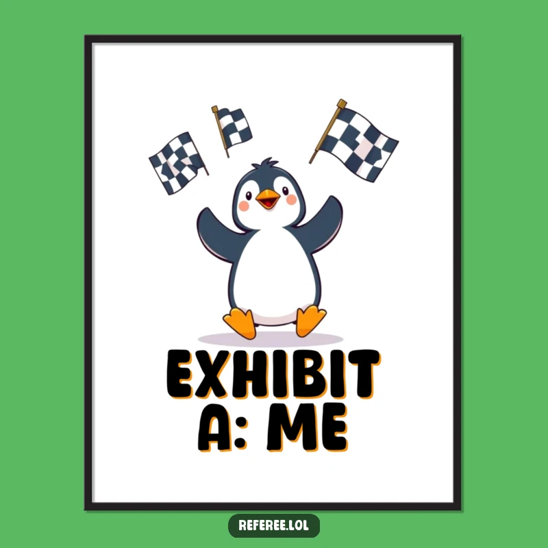 Funny Penguin Penalty Digital Art - Instant Humorous Decor Gift for Walls