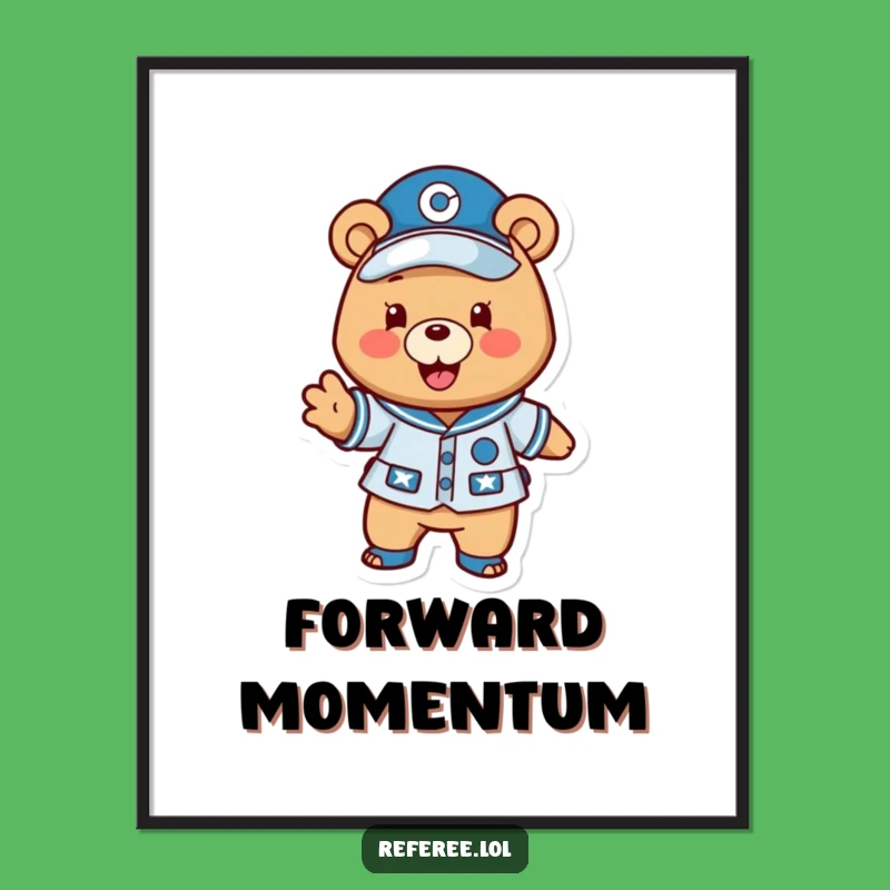 Funny Bear Coach Digital Print: Instant Energetic & Motivational Wall Art