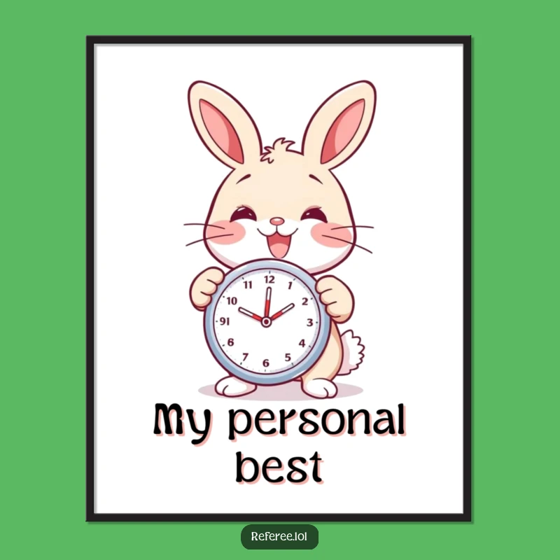 Funny Digital Bunny Stopwatch Print - Cheerful Wall Art Gift