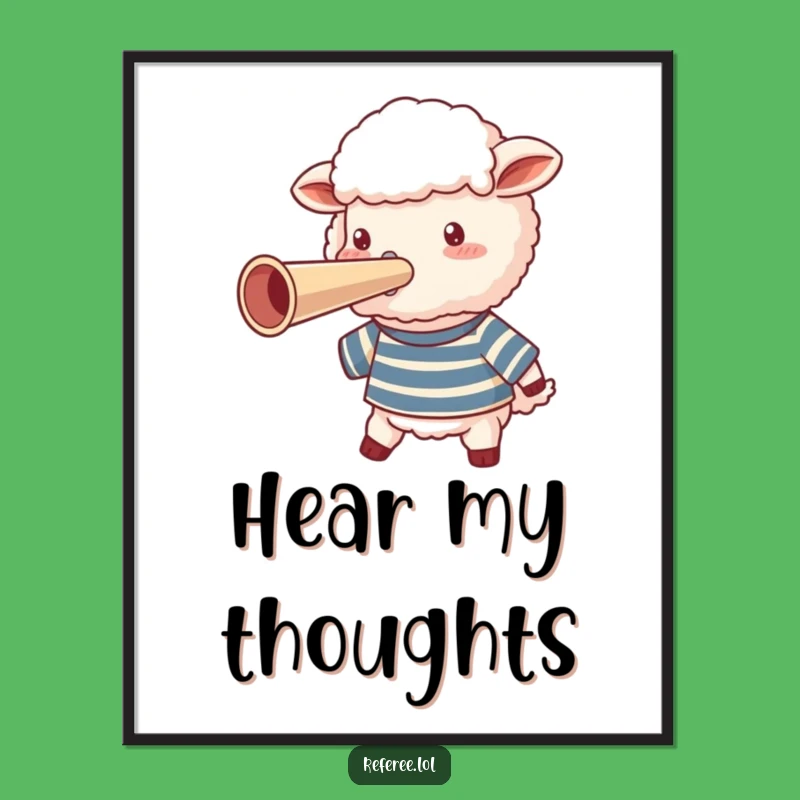 Funny Sheep Whistle Digital Print: Instant Joy for Your Walls!