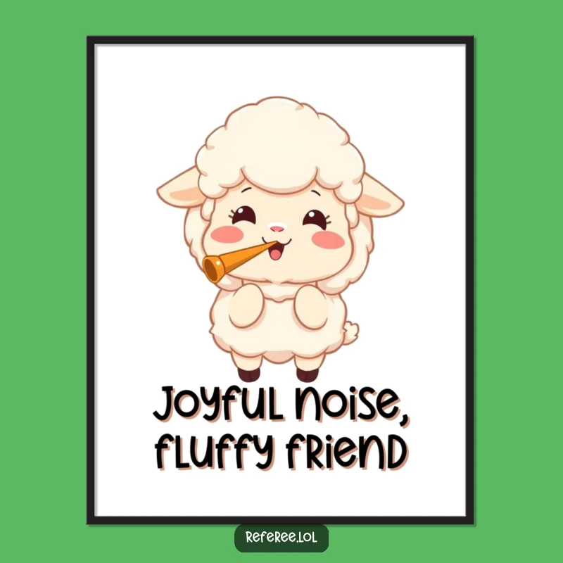 Funny Sheep Whistle Digital Art: High-Quality Print for Cheerful Walls