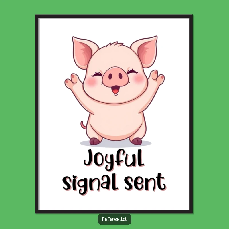 Funny Piglet Digital Print: Instant Joy for Your Walls!