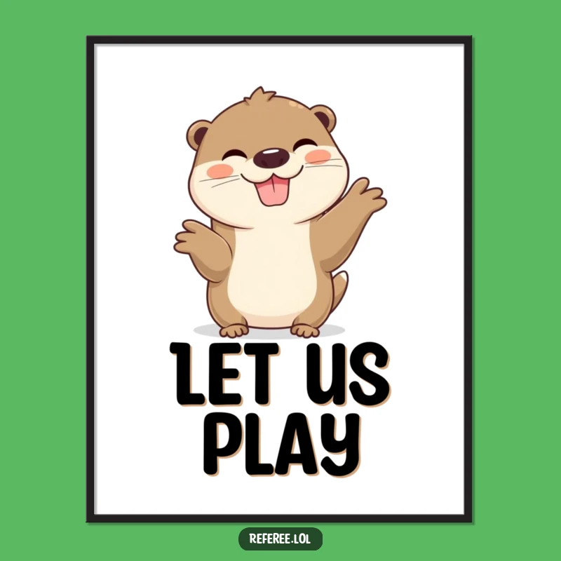 Funny Otter Digital Print: Cheerful Grin Art, Instant Fun Decor Gift