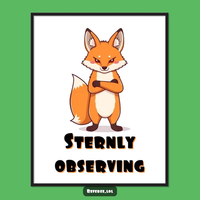 Funny Proud Fox Digital Art Print: Instant Bold Decor for Your Walls