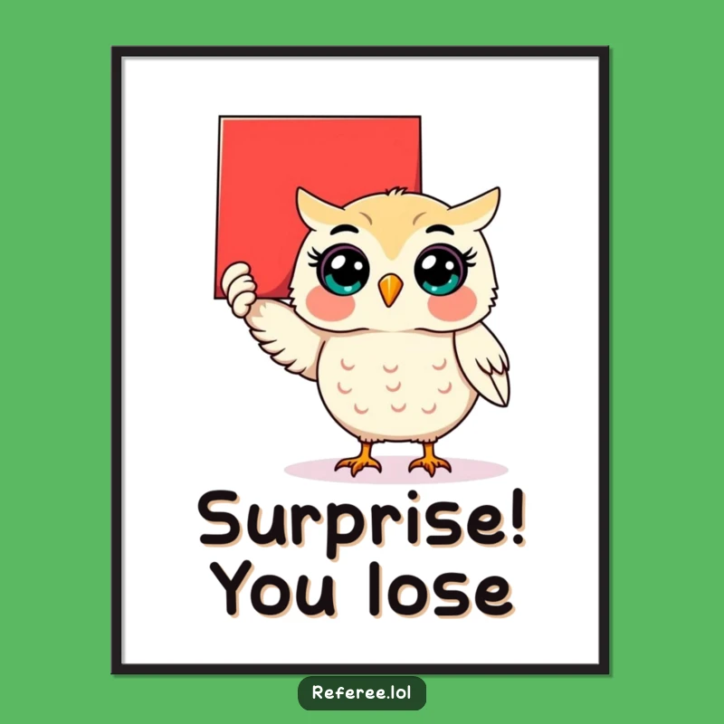 Funny Owl Red Card Digital Print: Instant Wisdom for Your Walls!