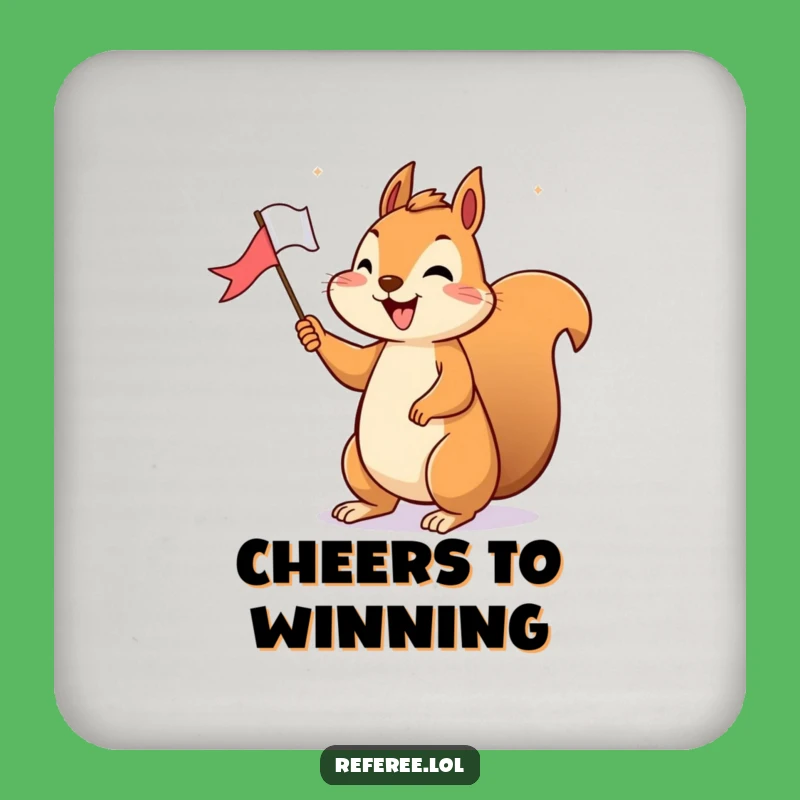 Funny Squirrel Victory Coaster: Protect Surfaces with Cheerful Fun!