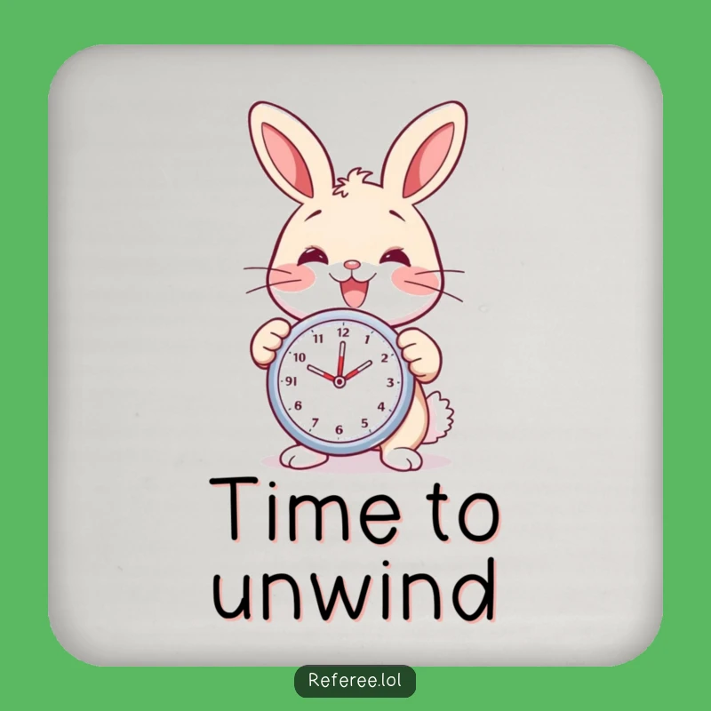 Funny Bunny Stopwatch Coaster - Cheerful Timekeeping Bar Gift