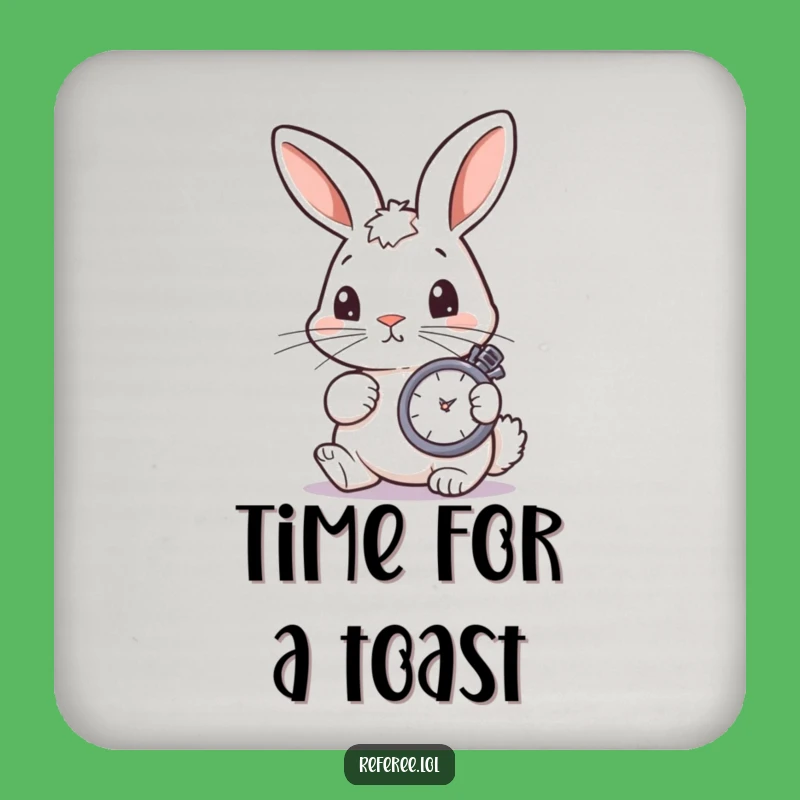 Funny Bunny Stopwatch Coasters - Keep Tables Safe with Timely Humor!