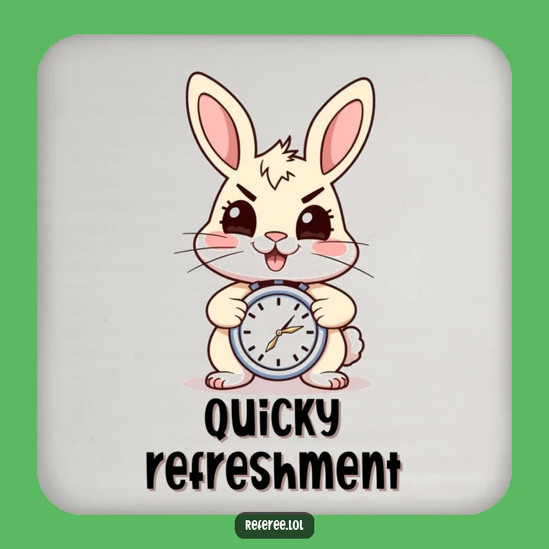 Funny Energetic Rabbit Stopwatch Coaster - Protect Surfaces with Fast-Paced Humor