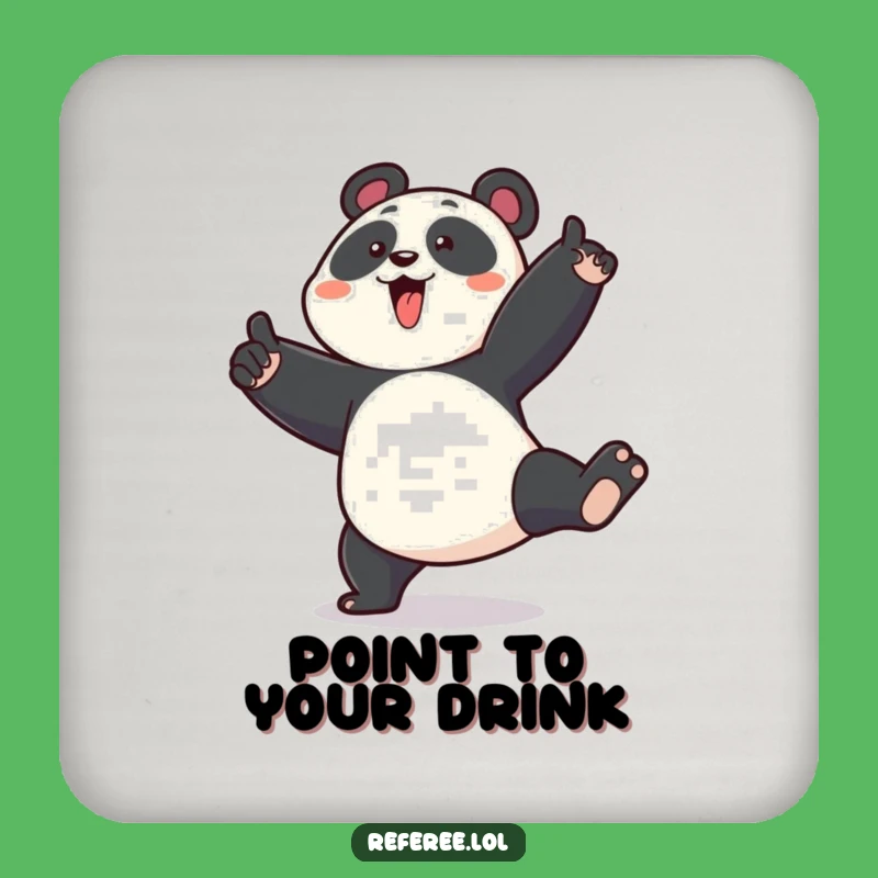 Funny Panda Stomp Drink Coaster - Enthusiastic Protection, Emphatic Style, Humorous Gift