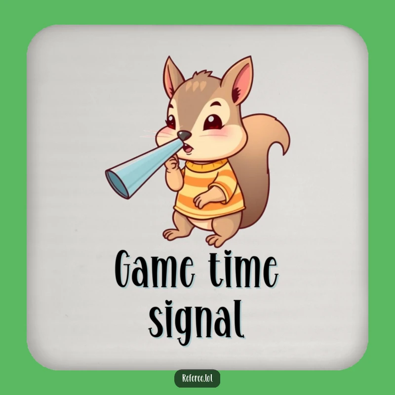 Funny Squirrel Referee Coaster: Protect Surfaces with Whimsical Authority