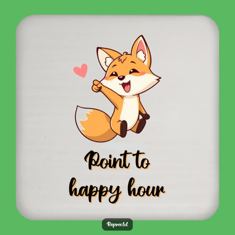 Funny Bouncing Fox Goal Pointing Coaster - Add Fun to Your Drink Service!