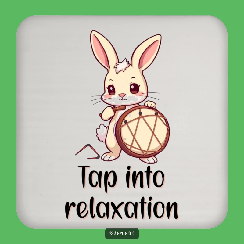 Funny Drummer Bunny Coaster Set: Protect Surfaces with This Hilarious Musical Decor