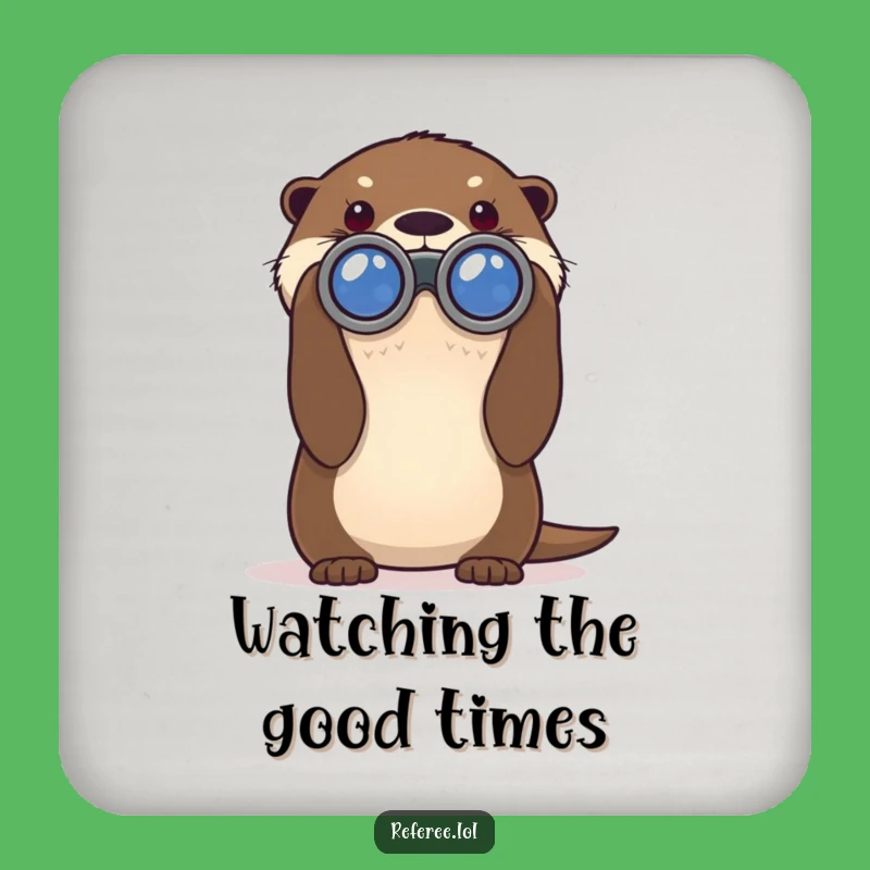 Funny Otter Binoculars Coaster - Hilarious Protection for Your Surfaces
