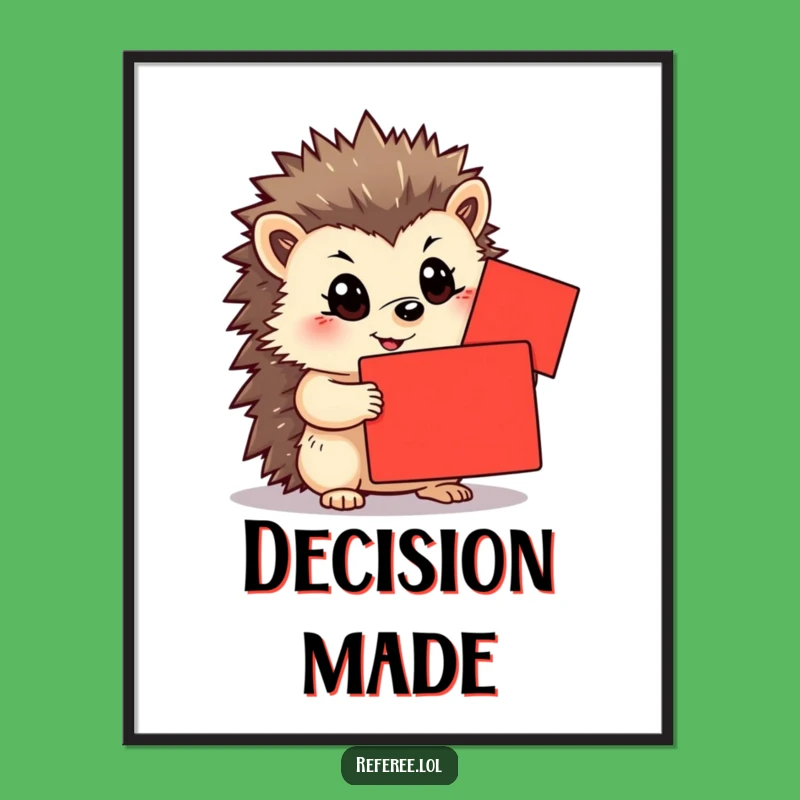 Funny Determined Hedgehog Card Poster - Inspiring Wall Art and Gift Idea