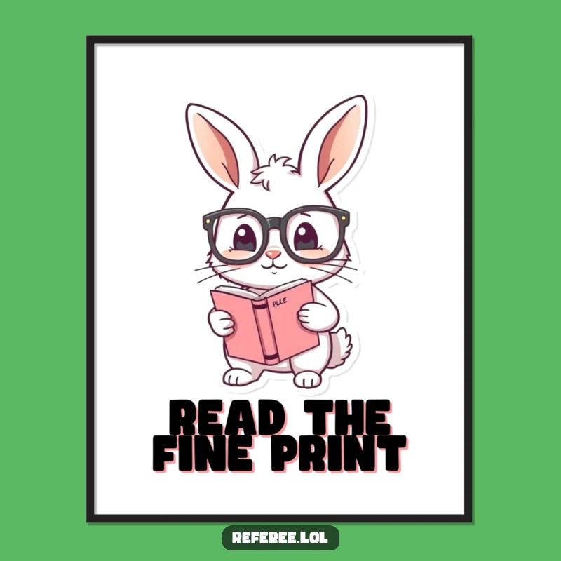 Funny Bunny Rule Book Poster: Adorable Wall Art, A Shy Bunny Gift for Studious Decor!