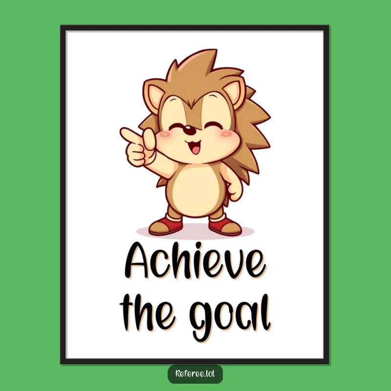 Funny Hedgehog Goal Poster - Motivational Art for a Cheerful Space!