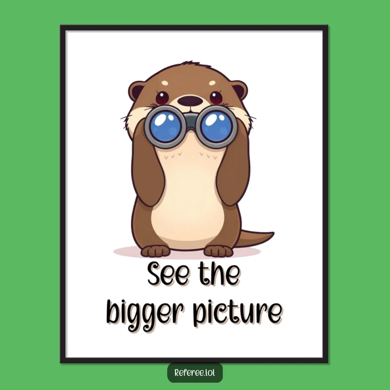 Funny Otter Binoculars Poster - Hilarious Wall Art for Explorers