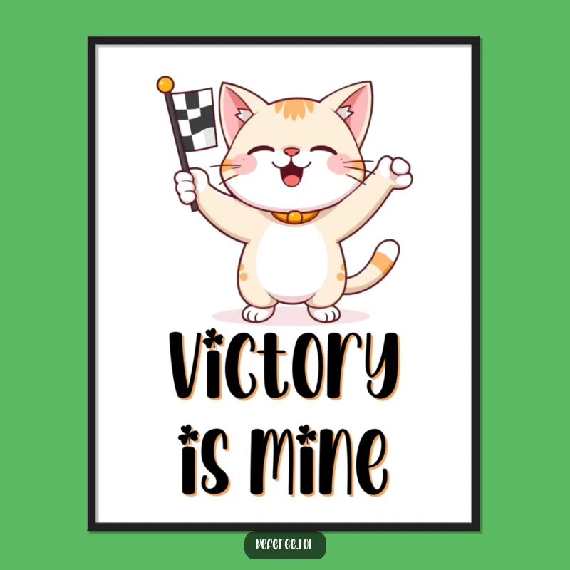 Funny Racing Cat Poster: Decorate with Feline Speed and Fun!