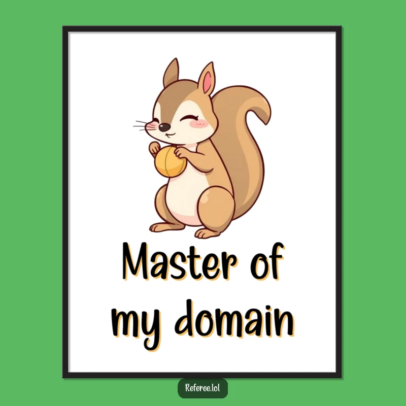 Funny Playful Squirrel Ball Bounce Poster - Whimsical Wall Art Gift